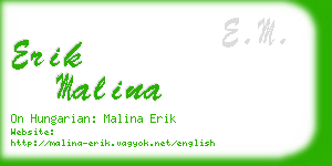 erik malina business card